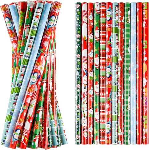 75 قطعة من أقلام رصاص عيد الميلاد من PLULON مع ممحاة أقلام رصاص للعطلات مع عناصر عيد الميلاد من سانتا كلوز، الأيائل، الزلاجة، الجرس لمستلزمات حفلات عيد الميلاد، أقلام خشب عيد الميلاد in Kuwait