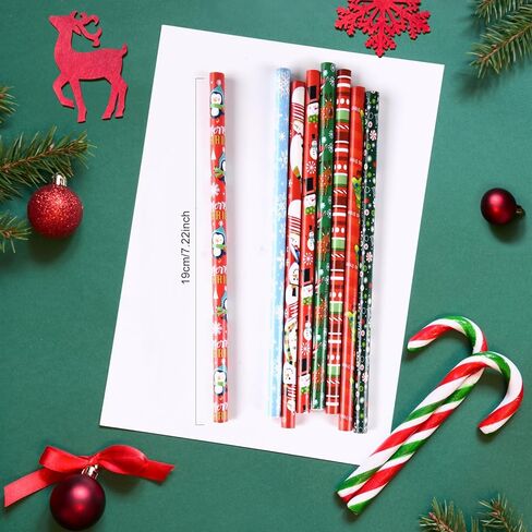 75 قطعة من أقلام رصاص عيد الميلاد من PLULON مع ممحاة أقلام رصاص للعطلات مع عناصر عيد الميلاد من سانتا كلوز، الأيائل، الزلاجة، الجرس لمستلزمات حفلات عيد الميلاد، أقلام خشب عيد الميلاد in Kuwait