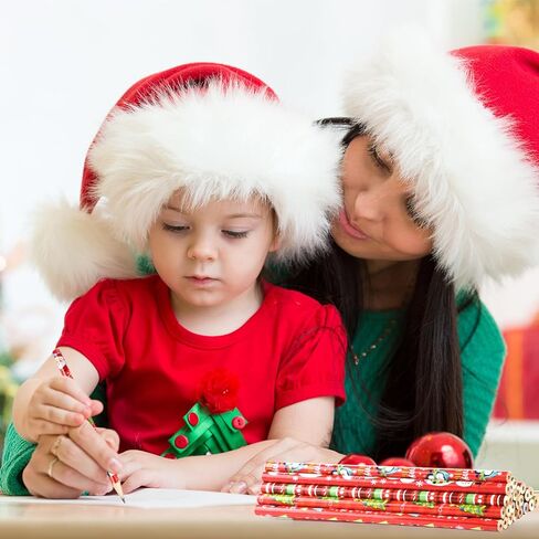 75 قطعة من أقلام رصاص عيد الميلاد من PLULON مع ممحاة أقلام رصاص للعطلات مع عناصر عيد الميلاد من سانتا كلوز، الأيائل، الزلاجة، الجرس لمستلزمات حفلات عيد الميلاد، أقلام خشب عيد الميلاد in Kuwait