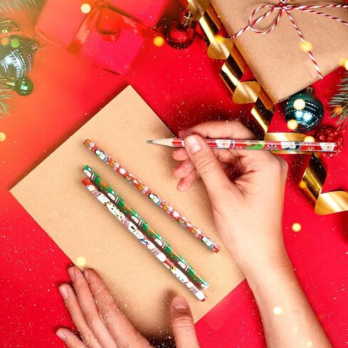 75 قطعة من أقلام رصاص عيد الميلاد من PLULON مع ممحاة أقلام رصاص للعطلات مع عناصر عيد الميلاد من سانتا كلوز، الأيائل، الزلاجة، الجرس لمستلزمات حفلات عيد الميلاد، أقلام خشب عيد الميلاد in Kuwait