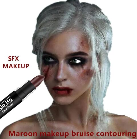 Go Ho Hot Pink Cream-Blendable Face Body Paint Stick,Pink Eye Black Stick,Easy to Color Eye Black Face Paint,Safe Facepaint&Lip Smacking for Halloween Makeup in Kuwait