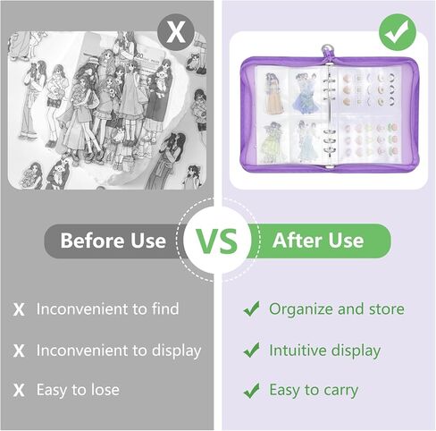 ألبوم تجميع كتب تخزين الملصقات القابل لإعادة الاستخدام للبالغين مع ورق تحرير فارغ وجيب وحليات DIY، ألبوم مجلد ملصقات بتصميم سحاب لتجميع الملصقات (أرجواني) in Kuwait