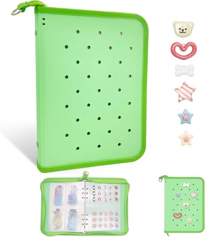 Sticker Organizer Binder Reusable Sticker Storage Book Collecting Album with Blank Release Paper and Pocket and DIY Charms, Zipper Design Sticker Binder Album for Collecting Sticker (Pink) in Saudi Arabia