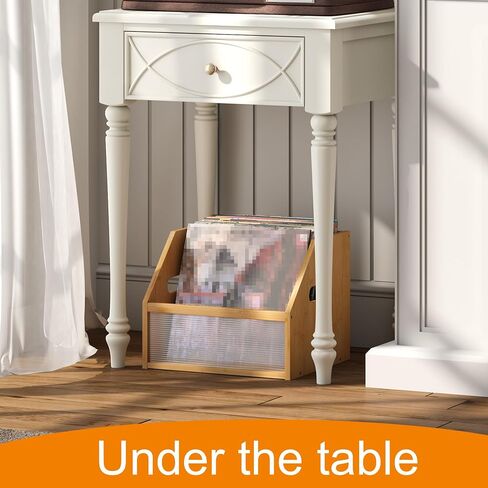 GHWIE Record Storage Holder Trapezoidal LP Record Storage ，Visible Record Holder Crate with Handle，Great for Storing Vinyl Records/Albums, Folders, Books, Toys and Clothes,Natural in Saudi Arabia