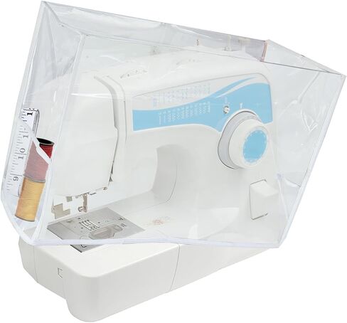 Klmnop Sewing Machine Cover with Pockets, Waterproof Clear Sewing Machine Dust Cover, Protective Cover for Most Standard Sewing Machine(Clear) in Kuwait