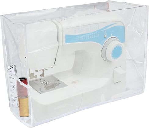 Klmnop Sewing Machine Cover with Pockets, Waterproof Clear Sewing Machine Dust Cover, Protective Cover for Most Standard Sewing Machine(Clear) in Kuwait