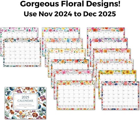 CRANBURY Large 12x15 Wall Calendar 2026, Use Nov 2025 to Dec 2026, Big 12 x 15 Hanging Wall Calendar, Gorgeous Monthly Floral Designs, Includes Planning Stickers in Saudi Arabia