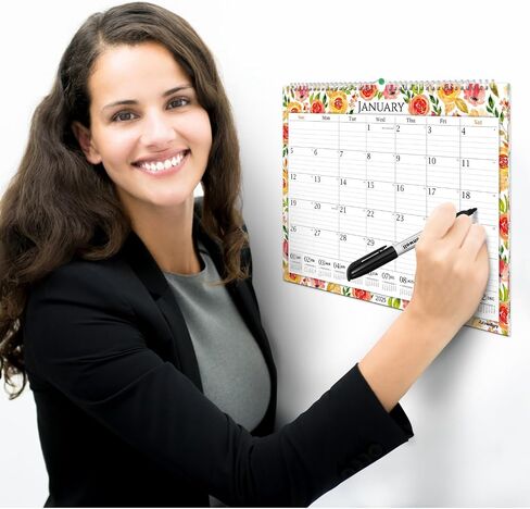 CRANBURY Large 12x15 Wall Calendar 2026, Use Nov 2025 to Dec 2026, Big 12 x 15 Hanging Wall Calendar, Gorgeous Monthly Floral Designs, Includes Planning Stickers in Saudi Arabia