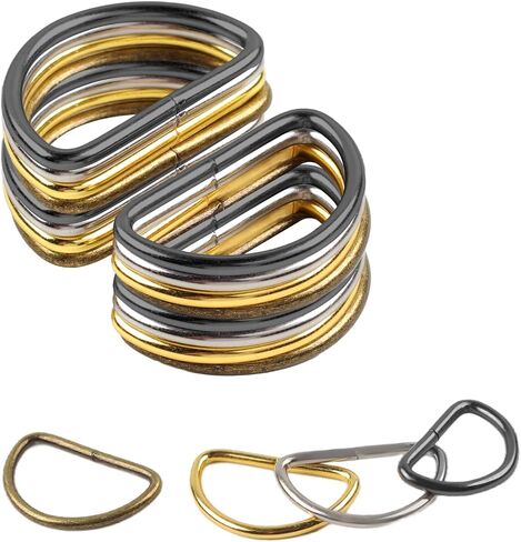 100 Pack Metal D Ring, 1in Heavy Stainless-Steel D Rings, Dee Rings Metal Buckle in Kuwait