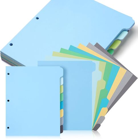 Harloon 240 Pcs 30 Sets 3 Ring Binder Dividers with 8 Tab 8.5 x 11 Inch Blank Binder Dividers 3 Hole Punch Dividers Sets 230 GSM Heavyweight Paper Binder for School Office Home Class (Colorful) in Saudi Arabia