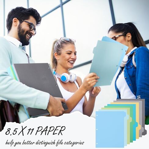 Harloon 240 Pcs 30 Sets 3 Ring Binder Dividers with 8 Tab 8.5 x 11 Inch Blank Binder Dividers 3 Hole Punch Dividers Sets 230 GSM Heavyweight Paper Binder for School Office Home Class (Colorful) in Saudi Arabia