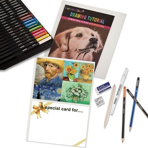 77 Pack Drawing Set Art Supplies,Drawing Supplies with 3-Color Sketch Book, Colored, Graphite, Charcoal, Watercolor&Metallic Pencil, Art Set For Girls Boys Kids Teen ages Beginner in Saudi Arabia