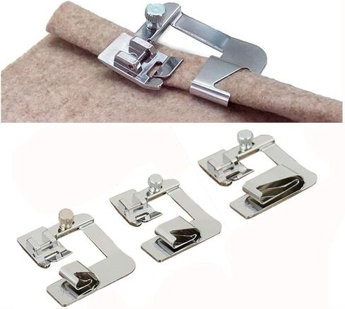 Windman 3 Sizes Wide Rolled Hem Pressure Foot Sewing Machine Presser Foot Hemmer Foot Set 1/2 Inch, 3/4 Inch, 1 Inch Low Shank Sewing Machine Presser Foot for Brother Singer in Kuwait