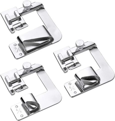 Windman 3 Sizes Wide Rolled Hem Pressure Foot Sewing Machine Presser Foot Hemmer Foot Set 1/2 Inch, 3/4 Inch, 1 Inch Low Shank Sewing Machine Presser Foot for Brother Singer in Kuwait