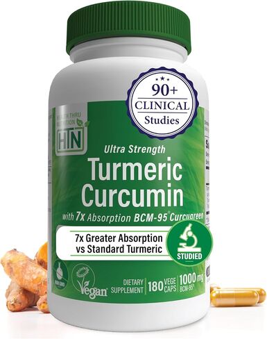 Health Thru Nutrition Turmeric Curcumin Complex 500mg | as BCM-95 Curcugreen Clinically Studied | Vegan Certified | (NON-GMO and Hypoallergenic (pack of 60) in Kuwait
