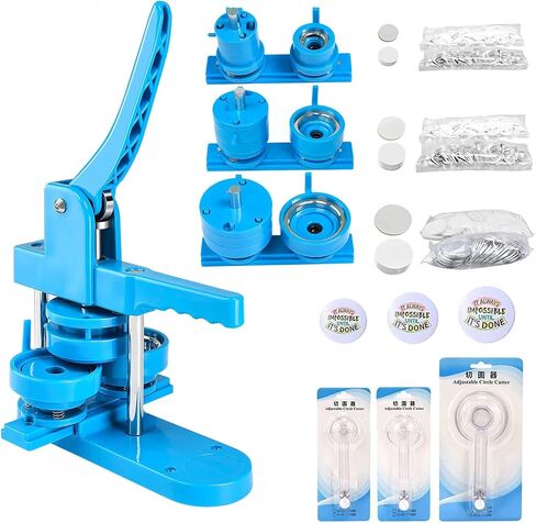 Button Maker Machine Multiple Sizes,1+1.25+2.25 Inch 3-in-1 Pin Button Press Machine- 330PCS Button Parts Pin Making Kit for Kids, DIY Button Maker Pin Button Machine in Saudi Arabia