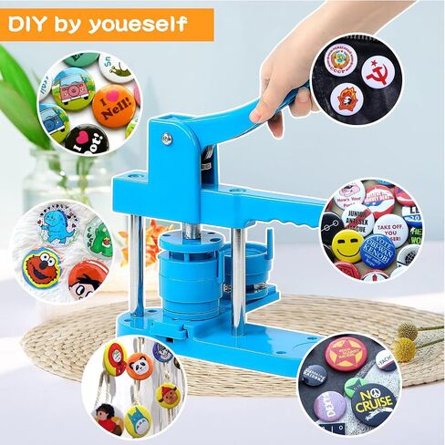 Button Maker Machine Multiple Sizes,1+1.25+2.25 Inch 3-in-1 Pin Button Press Machine- 330PCS Button Parts Pin Making Kit for Kids, DIY Button Maker Pin Button Machine in Saudi Arabia