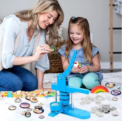 Button Maker Machine Multiple Sizes,1+1.25+2.25 Inch 3-in-1 Pin Button Press Machine- 330PCS Button Parts Pin Making Kit for Kids, DIY Button Maker Pin Button Machine in Saudi Arabia