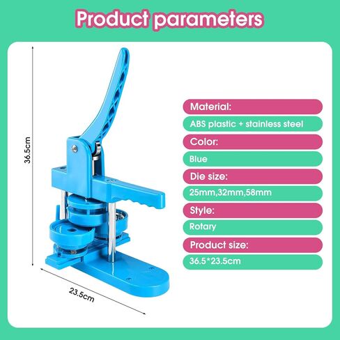 Button Maker Machine Multiple Sizes,1+1.25+2.25 Inch 3-in-1 Pin Button Press Machine- 330PCS Button Parts Pin Making Kit for Kids, DIY Button Maker Pin Button Machine in Saudi Arabia