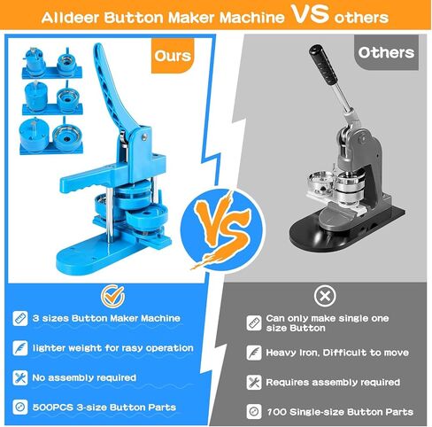 Button Maker Machine Multiple Sizes,1+1.25+2.25 Inch 3-in-1 Pin Button Press Machine- 330PCS Button Parts Pin Making Kit for Kids, DIY Button Maker Pin Button Machine in Saudi Arabia
