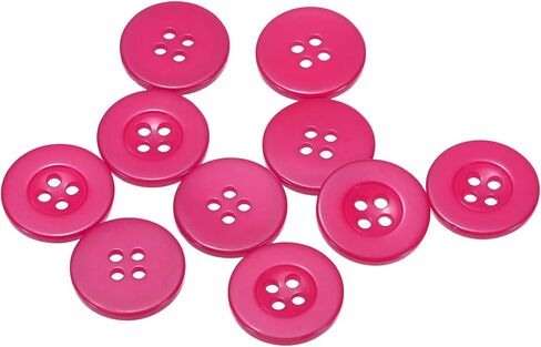 HARFINGTON 10pcs 32L Sewing Buttons 3/4"(20mm) Resin Round Flat 4-Hole Craft Replacement Buttons for Sewing Shirt Clothing and DIY, Rose Red in Saudi Arabia