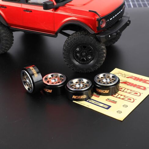 RCAWD 1.0'' 6pcs Brass Block Adjustable Weight Beadlock 7mm Hex Wheels Rims for 1/24 1/18 RC Crawler SCX24 AX24 FCX24 FCX18 HobbyPlus CR18P FMS 1:24 1:18 36.2g*4pcs Cyberwheelz Black in Saudi Arabia