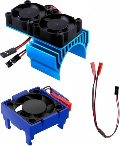 مجموعة مروحة تبريد VXL-3s ESC ومروحة تبريد محرك مزدوجة، متوافقة مع 1/10 Traxxas Slash 4×4 VXL Rustler 4X4 Stampede 4X4 Hoss 4×4 Velineon VXL-3s، أسود in Kuwait