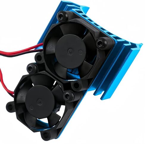 مجموعة مروحة تبريد VXL-3s ESC ومروحة تبريد محرك مزدوجة، متوافقة مع 1/10 Traxxas Slash 4×4 VXL Rustler 4X4 Stampede 4X4 Hoss 4×4 Velineon VXL-3s، أسود in Kuwait