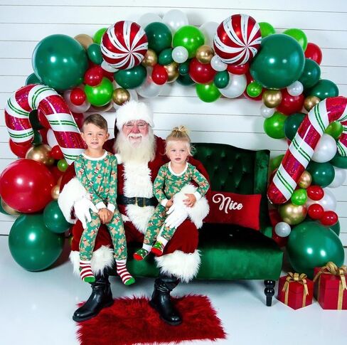 Christmas Balloon Garland Arch Kit 160pcs Red Green Balloons for Candy Merry Christmas Party Friendsmas Santa Claus Birthday Holiday Party Decoration in Kuwait