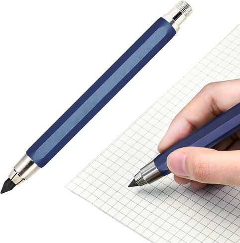 2.0mm Mechanical Pencil Lead Holder with Clip 2.0mm Pencil Metal Mechanical Clutch with Built-in Sharpener Automatic Graphite Lead Pencil for Construction, Draft Drawing, Art Sketching 2PCS in Saudi Arabia