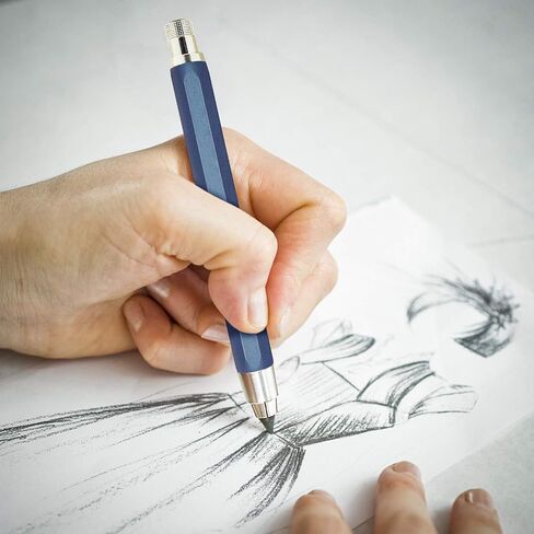 2.0mm Mechanical Pencil Lead Holder with Clip 2.0mm Pencil Metal Mechanical Clutch with Built-in Sharpener Automatic Graphite Lead Pencil for Construction, Draft Drawing, Art Sketching 2PCS in Saudi Arabia