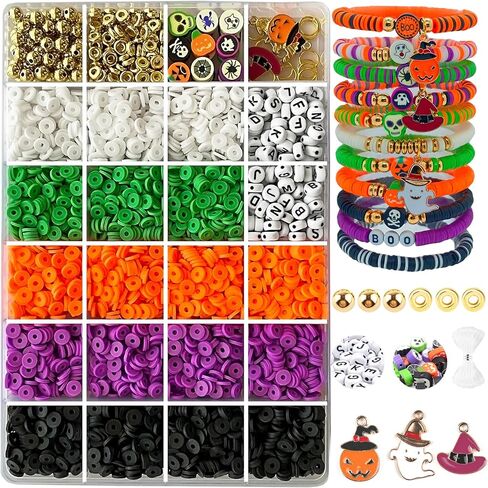 Red White Blue Beads Bracelet Making Kit, 3000＋ 4th of July Clay Beads Heishi Round Acrylic Gold Spacer Letter Beads for Jewelry Making, Friendship Bracelet Bead Ki with Charms for DIY Crafts in Kuwait