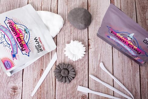 Air Dry - Foam Clay (White 400grams) by Wiser Merch. Includes Sculpting Tools! Cosplay, Fake Bake, Squishy, Foil Sealed, in Saudi Arabia