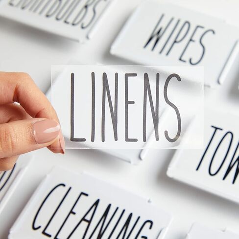 Talented Kitchen 8 Piece Metal Basket Labels Clip On Holders with 40 Labels for Kitchen Storage, White Label Clips for Storage Bins in Kuwait