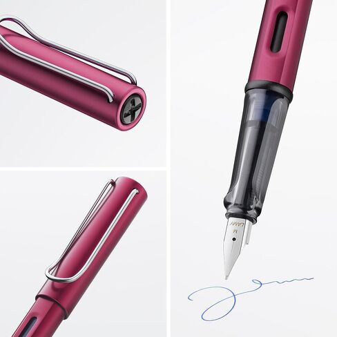 LAMY AL-star black purple - Fountain Pen with ergonomic grip & polished steel nib in size F - lightweight aluminum body - including LAMY T 10 blue cartridge - Right-Handed in Saudi Arabia