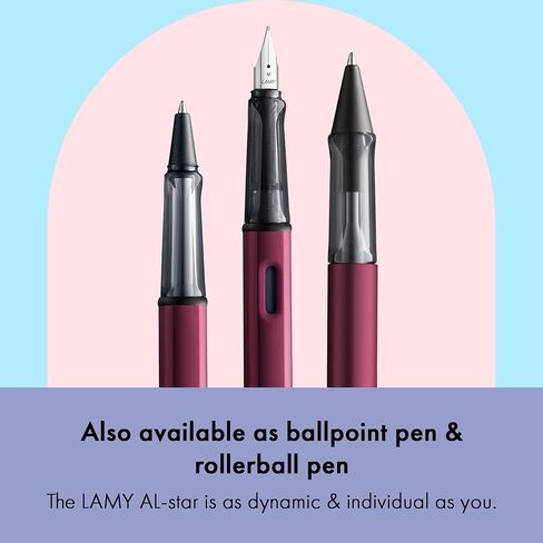 LAMY AL-star black purple - Fountain Pen with ergonomic grip & polished steel nib in size F - lightweight aluminum body - including LAMY T 10 blue cartridge - Right-Handed in Saudi Arabia