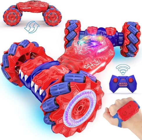 Remote Control Car, Gesture Sensing RC Stunt Car Toys for 6-12 Year Old Kids, New Upgraded Car 2.4Ghz Double-Sided 360° Rotating 4WD Rc Drift Truck for Boys Girls Birthday Gift in Saudi Arabia