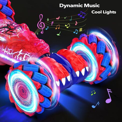 Remote Control Car, Gesture Sensing RC Stunt Car Toys for 6-12 Year Old Kids, New Upgraded Car 2.4Ghz Double-Sided 360° Rotating 4WD Rc Drift Truck for Boys Girls Birthday Gift in Saudi Arabia