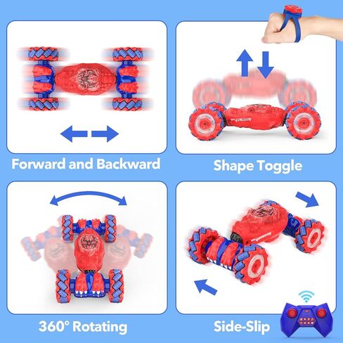 Remote Control Car, Gesture Sensing RC Stunt Car Toys for 6-12 Year Old Kids, New Upgraded Car 2.4Ghz Double-Sided 360° Rotating 4WD Rc Drift Truck for Boys Girls Birthday Gift in Saudi Arabia