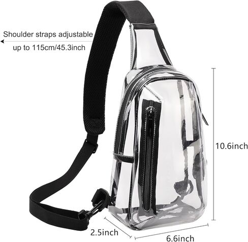 حقيبة تينيات الشفافة المعتمدة على الاستاد، حقيبة شفافة تمر بالجسم، حقيبة كتف كاجوال للرجال والنساء in Kuwait