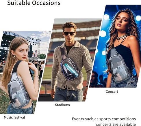 حقيبة تينيات الشفافة المعتمدة على الاستاد، حقيبة شفافة تمر بالجسم، حقيبة كتف كاجوال للرجال والنساء in Kuwait