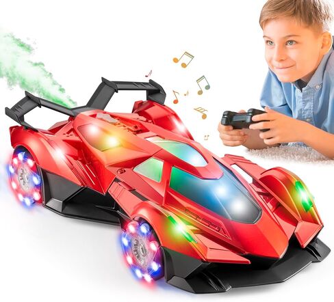 SASBSC Lambo Remote Control Car for Boys 4-7 8-12 Drift Rc Cars with 360° Rotation, Spray, Music & Lights 1:12 Rechargeable Rc Car Toys 10-12km/h Sport Race Toy Cars Gifts for Kids (Blue) in Saudi Arabia