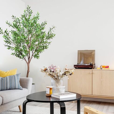 Faux Olive Tree Artificial Olive Trees Artificial Indoor 8 Feet (96 inches) Realistic Potted Silk Indoor Large Fruit for Home Offices, Living Rooms, Bedrooms, Stairs and Foyer Decor in Saudi Arabia