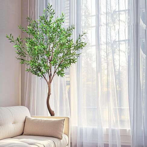 Faux Olive Tree Artificial Olive Trees Artificial Indoor 8 Feet (96 inches) Realistic Potted Silk Indoor Large Fruit for Home Offices, Living Rooms, Bedrooms, Stairs and Foyer Decor in Saudi Arabia