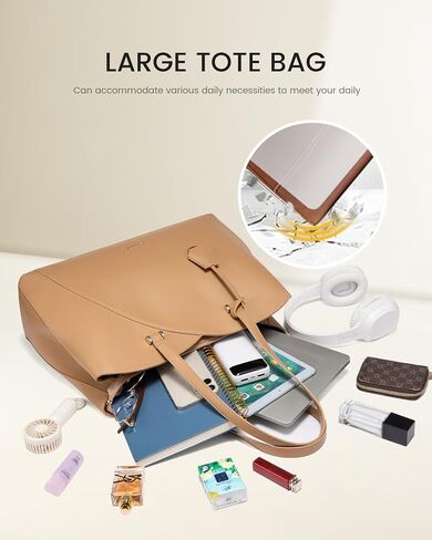 LOVEVOOK Laptop Tote Bag for Women, Work Bags Teacher Tote Bag, Leather Computer Bag Purses Handbag Professional Briefcase in Kuwait