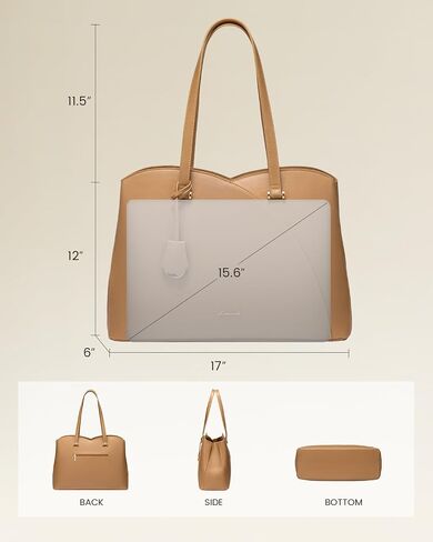 LOVEVOOK Laptop Tote Bag for Women, Work Bags Teacher Tote Bag, Leather Computer Bag Purses Handbag Professional Briefcase in Kuwait