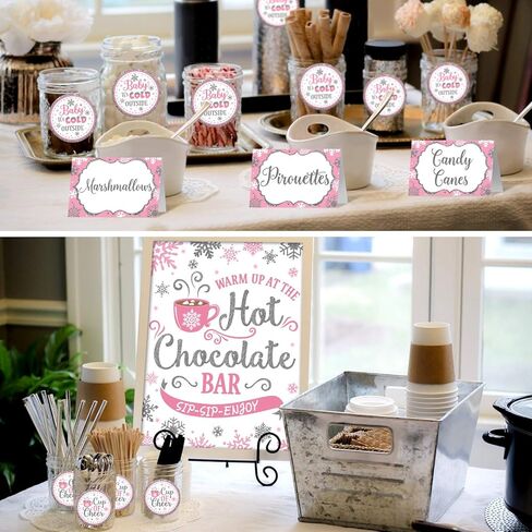 مجموعة ألواح الكاكاو الساخنة، ندفة الثلج الزرقاء الفضية، لافتة شريط الكاكاو الساخنة، لافتة شريط الشوكولاتة الساخنة، إضافات الشوكولاتة الساخنة، ملصقات علامات الأكواب للحفلة المجمدة، الشتاء، بلاد العجائب، عيد ميلاد الطفل، حمام الطفل، ديكور خارجي بارد in Kuwait
