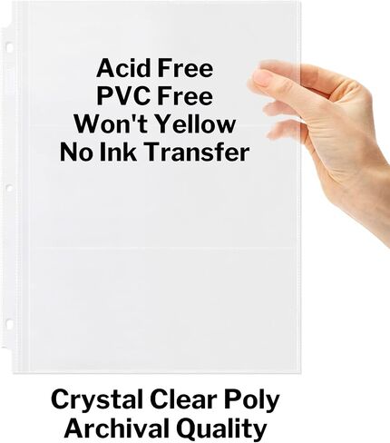 Dunwell Binder Currency Sleeves for Collectors - (25 Pack), Acid-Free 3-Pocket Clear Plastic Currency Pages for Three Ring Binder, Refill Currency Binder Pages for Bills, Banknotes or Coupons in Saudi Arabia