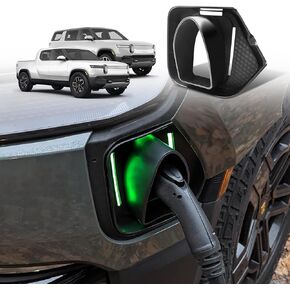 BestEvMod Compatible with Rivian R1T & R1S Charge Port Rain Snow Cover Protector,Outdoor Waterproof,Winter Snow Freezing ICE All Weather Protection, TPE Charger Cover Charging 2022-2024 Accessories