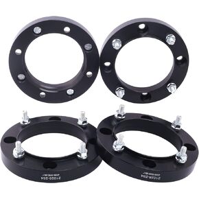 فواصل عجلات VLAOSCHI سوداء مزورة 4x156 Hubcentric ATV مقاس 1 بوصة مع مسامير 3/8"-24 متوافقة مع Polaris Kawasaki 4 Lug 4/156 لـ Ranger Sportsman 400 500 600 700 KSF 250 Mojave - حزمة من 4 قطع